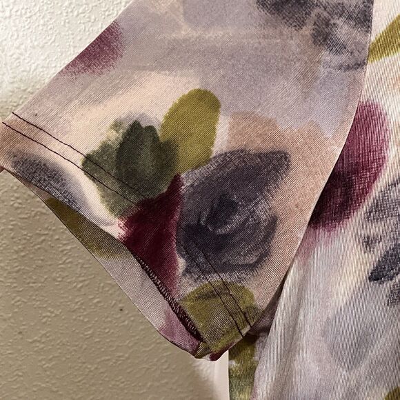 Softwear Mark Singer 2 Piece Cardigan Set Sz XL Multi Color Floral Slinky Work - Picture 8 of 15